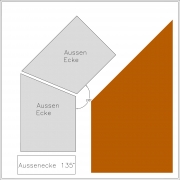 stucco profile Levanger Vorhangsleiste A-E 135°